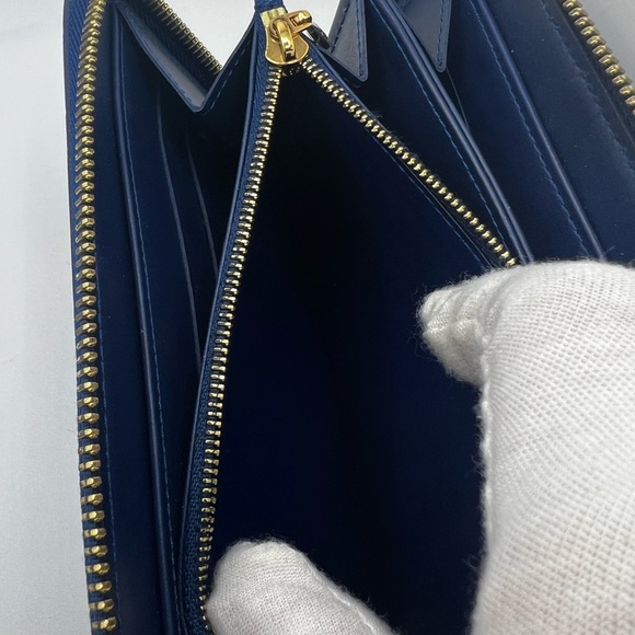 GUG Louis Vuitton Rare Vernis Blue Floral IKAT Zippy Wallet - Picture 9 of 11